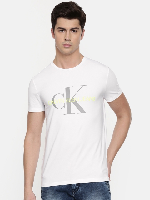 

Calvin Klein Jeans Men White Printed Round Neck T-shirt