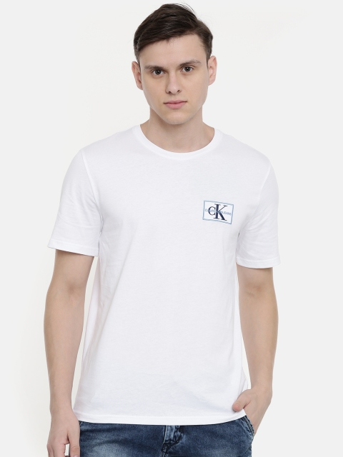 

Calvin Klein Jeans Men White Solid Round Neck T-shirt