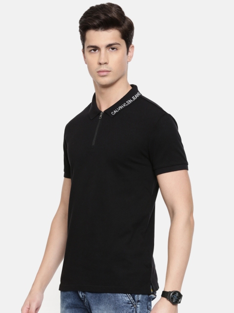 

Calvin Klein Jeans Men Black Solid Polo Collar T-shirt