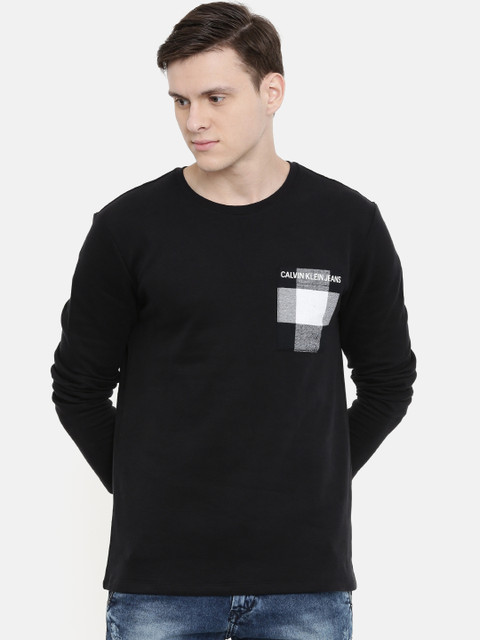 

Calvin Klein Jeans Men Black Solid Round Neck T-shirt