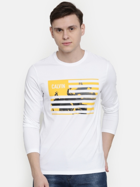 

Calvin Klein Jeans Men White Printed Round Neck T-shirt