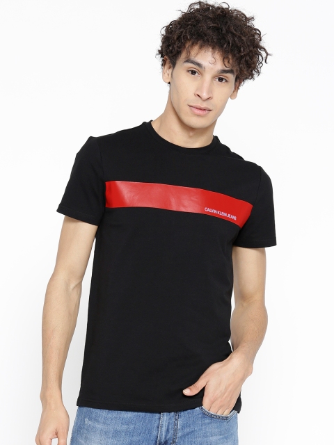 

Calvin Klein Jeans Men Black Solid Round Neck T-shirt