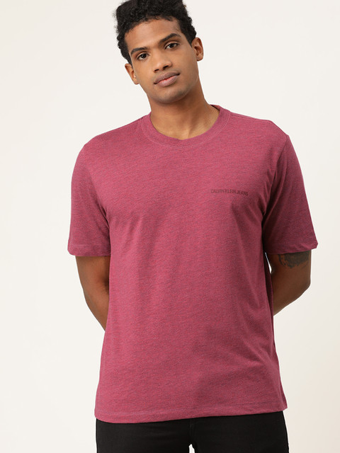 

Calvin Klein Jeans Men Red Solid Round Neck T-shirt