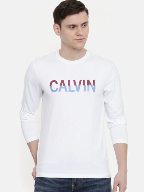 

Calvin Klein Jeans Men White Printed Round Neck T-shirt