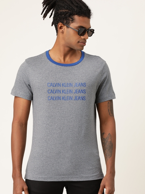

Calvin Klein Jeans Men Grey Printed Round Neck T-shirt