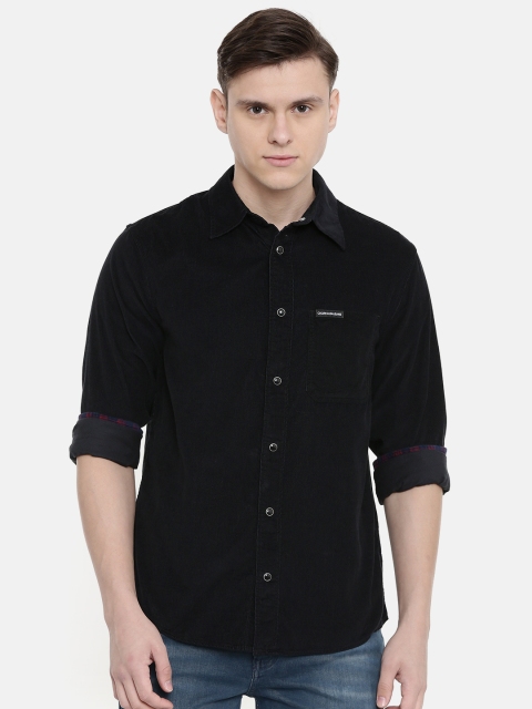 

Calvin Klein Jeans Men Black Regular Fit Solid Corduroy Casual Shirt