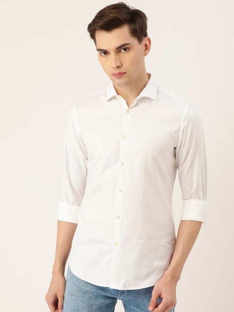 

Calvin Klein Jeans Men White Striped Cotton Casual Shirt