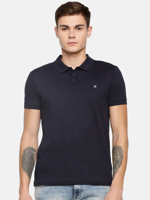 

Calvin Klein Jeans Men Navy Blue Solid Polo Collar T-shirt