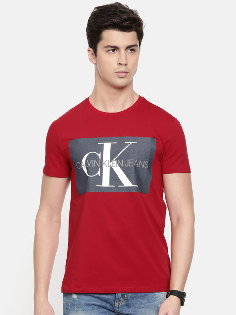 

Calvin Klein Jeans Men Red Printed Round Neck T-shirt