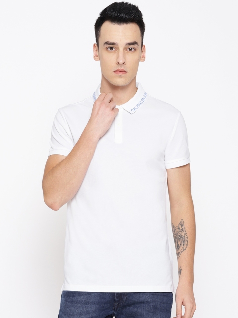 

Calvin Klein Jeans Men White Solid Round Neck T-shirt