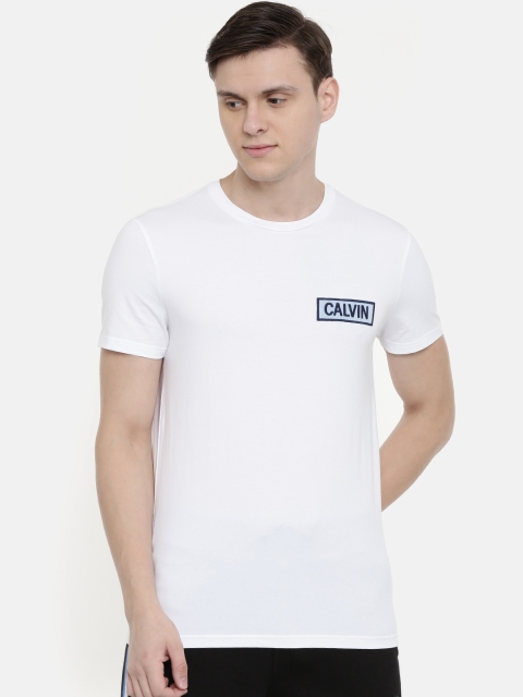 

Calvin Klein Jeans Men White Solid Round Neck T-shirt