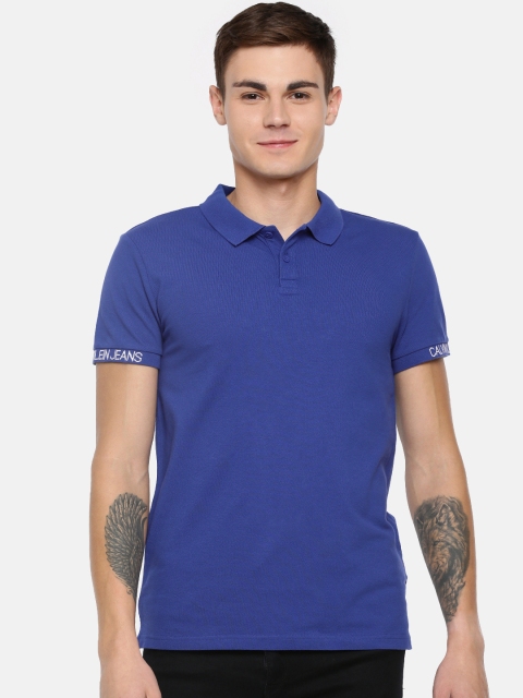 

Calvin Klein Jeans Men Blue Solid Polo T-shirt