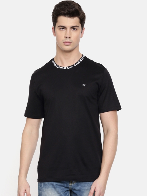 

Calvin Klein Jeans Men Black Solid Round Neck T-shirt