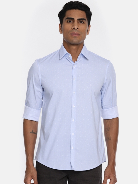 

Calvin Klein Jeans Men Blue & White Slim Fit Printed Casual Shirt