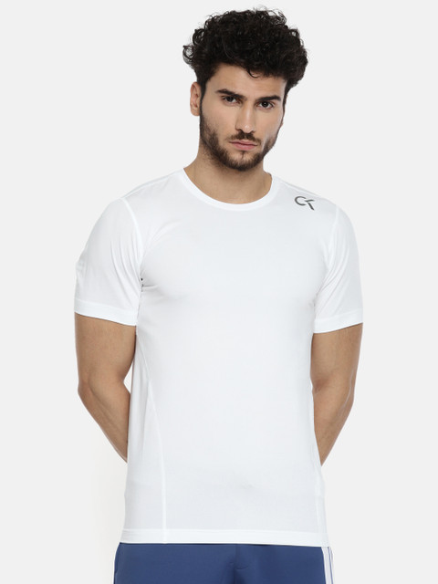 

Calvin Klein Jeans Men White Solid Performance Fit Round Neck T-shirt