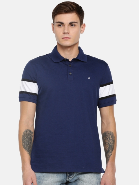 

Calvin Klein Jeans Men Navy Blue Solid Polo T-shirt