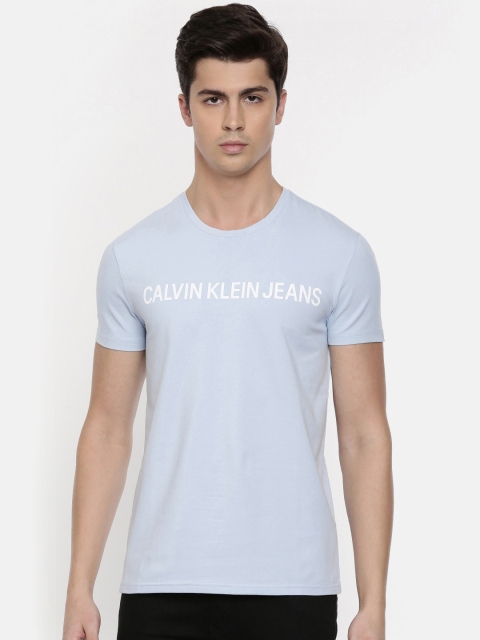 

Calvin Klein Jeans Men Blue Solid Round Neck T-shirt