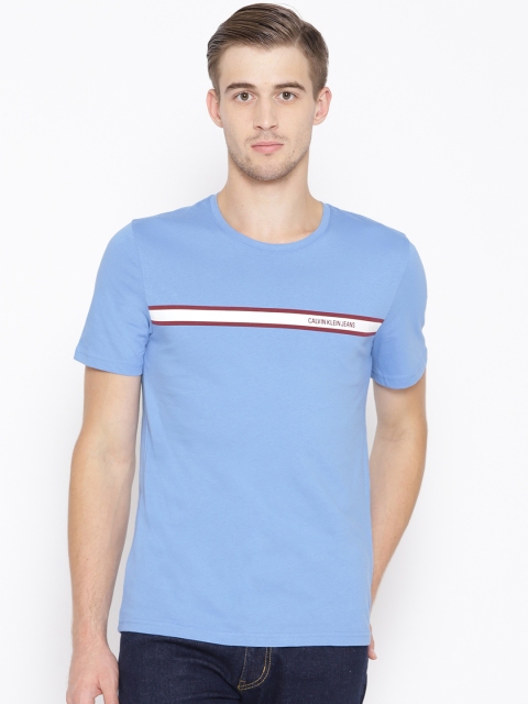 

Calvin Klein Jeans Men Blue Solid Round Neck T-shirt