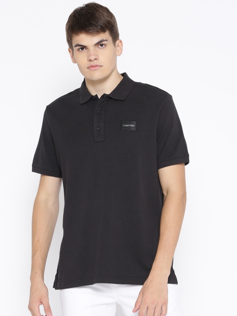 

Calvin Klein Jeans Men Black Solid Polo Collar T-shirt