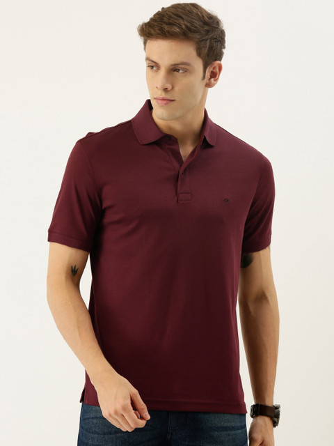 

Calvin Klein Jeans Men Maroon Solid Polo Collar T-shirt