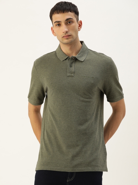 

Calvin Klein Jeans Men Green Self Design Round Neck T-shirt