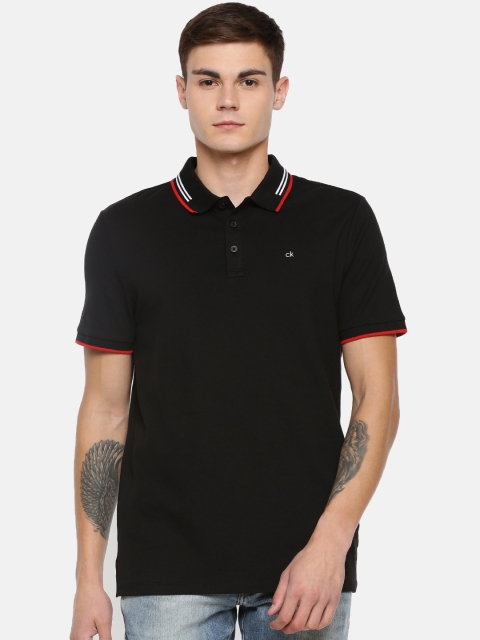 

Calvin Klein Jeans Men Black Solid Polo T-shirt