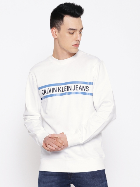 

Calvin Klein Jeans Men White Solid Sweatshirt
