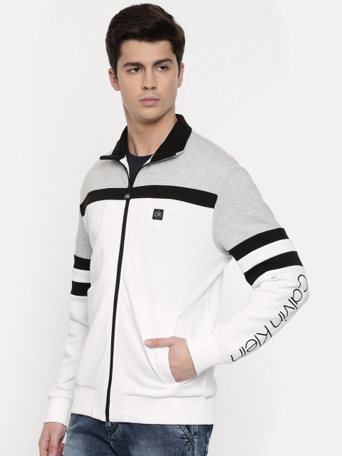 

Calvin Klein Jeans Men Grey & White Colourblocked Sweatshirt