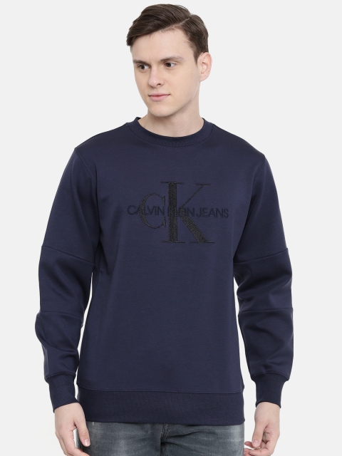 

Calvin Klein Jeans Men Navy Blue Embroidered Sweatshirt