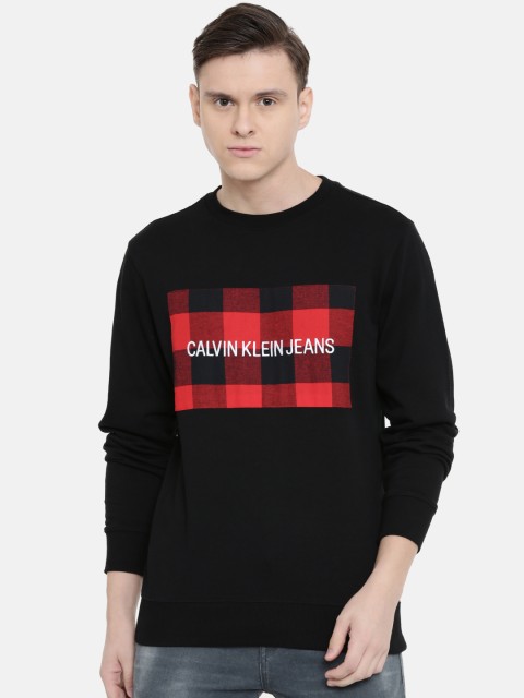 

Calvin Klein Jeans Men Black & Red Checked Sweatshirt