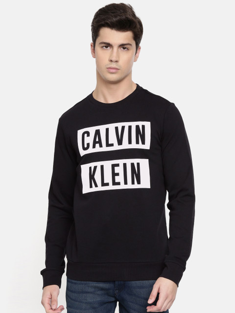 

Calvin Klein Jeans Men Black & White Printed Sweatshirt