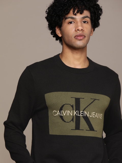 

Calvin Klein Jeans Men Black Typography Printed Pullover Sweater
