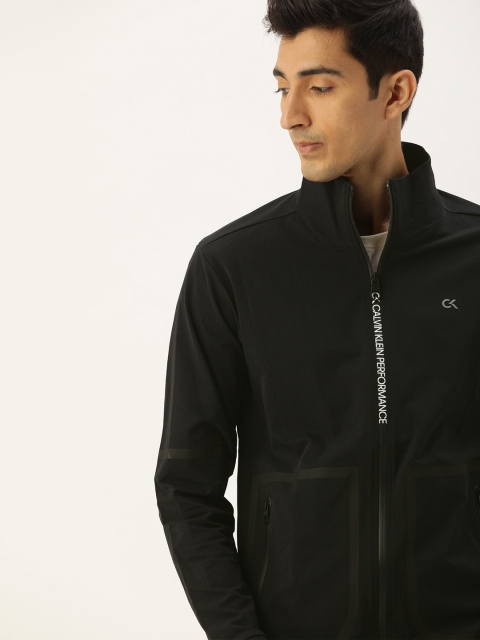 

Calvin Klein Jeans Men Black Solid Front-Open Sweatshirt
