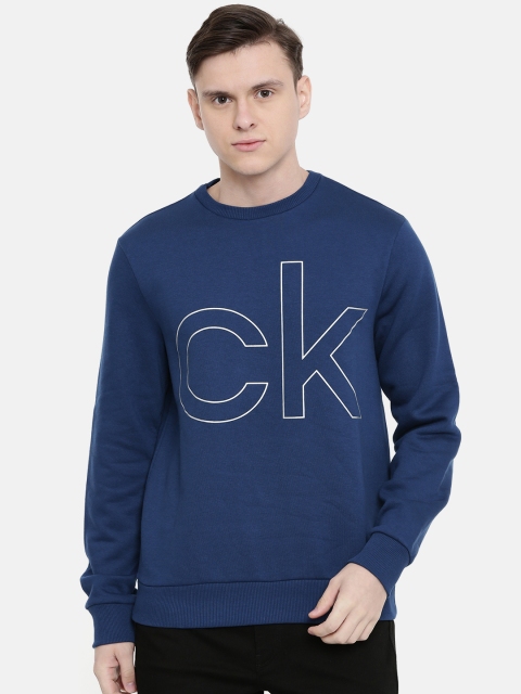 

Calvin Klein Jeans Men Navy Blue Printed Sweatshirt