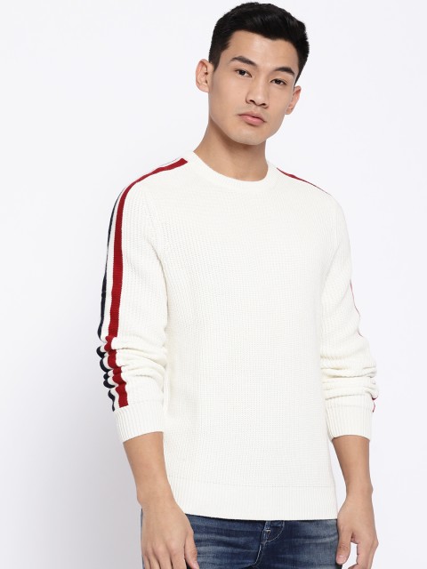 

Calvin Klein Jeans Men Off-White Solid Sweater