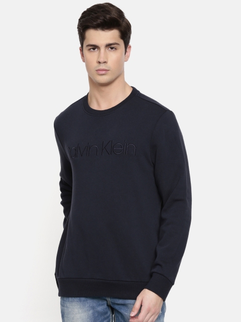 

Calvin Klein Jeans Men Navy Blue Self-Design Sweatshirt