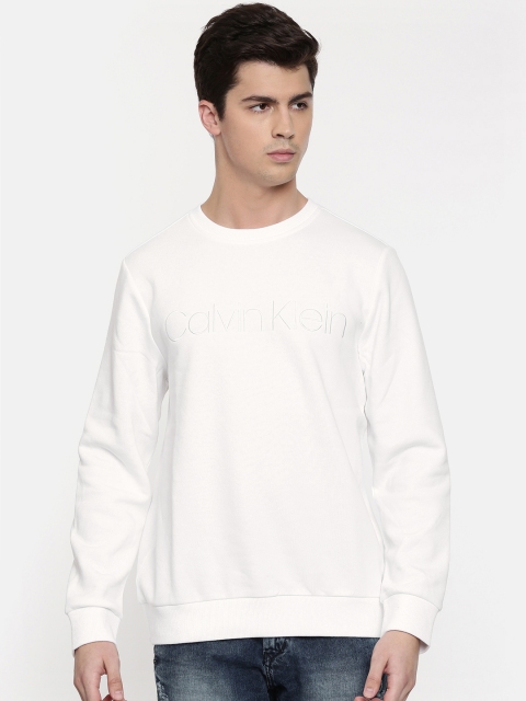 

Calvin Klein Jeans Men White Self-Design Sweatshirt