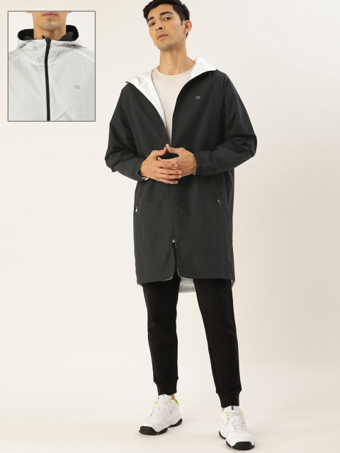 

Calvin Klein Jeans Men Grey & Black Printed Reversible Parka