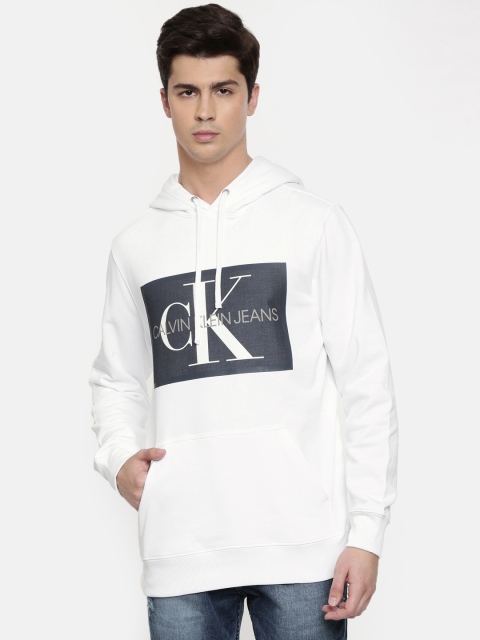

Calvin Klein Jeans Men White Solid Hooded Sweatshirt