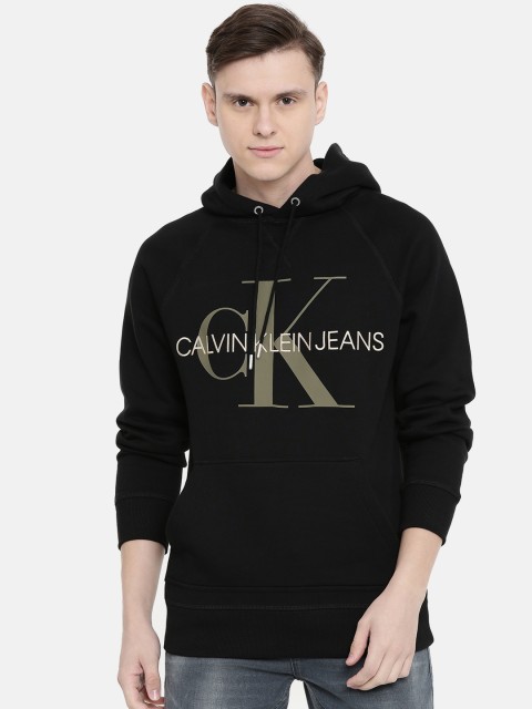 

Calvin Klein Jeans Men Black Printed Hooded Sweatshirt