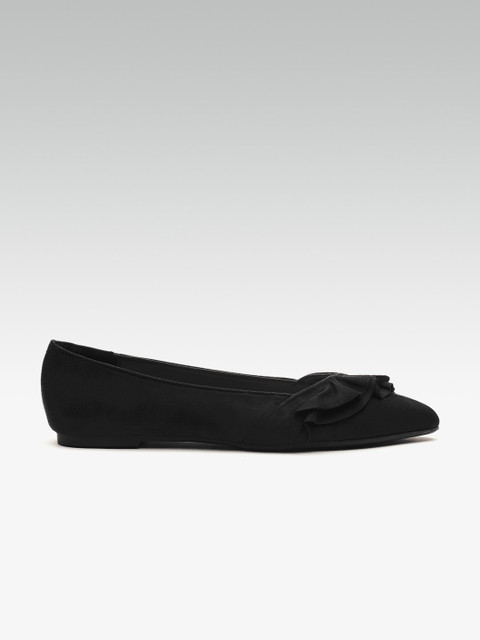 

DOROTHY PERKINS Women Black Solid Ruffled Ballerinas