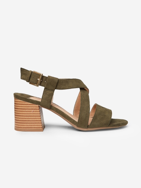 

DOROTHY PERKINS Women Olive Green Solid Heels