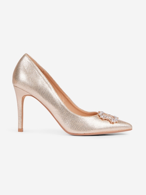 

DOROTHY PERKINS Women Gold-Toned Solid Pumps