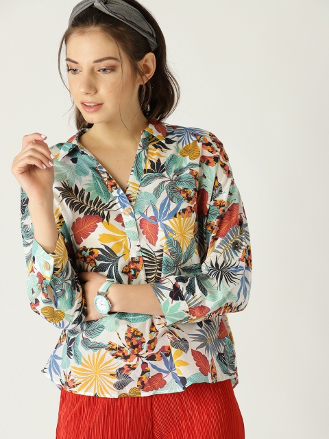 

ESPRIT Women Multicoloured Printed Shirt Style Top, Multi