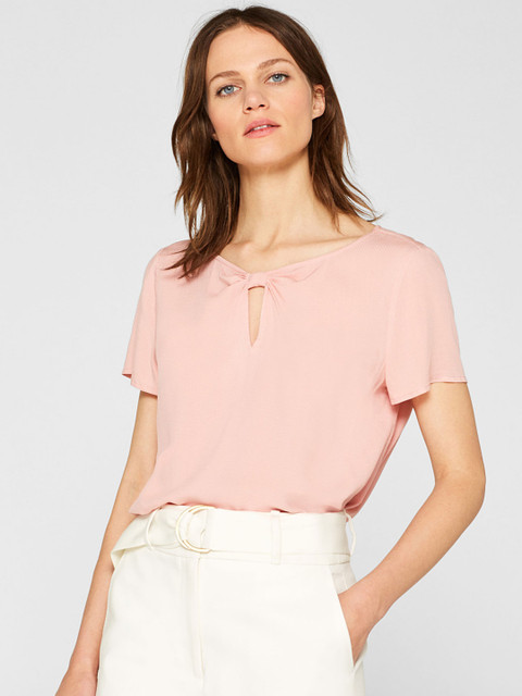 

ESPRIT Women Peach-Coloured Self Design Top