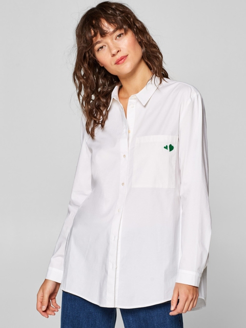 

ESPRIT Women White Solid Casual Shirt