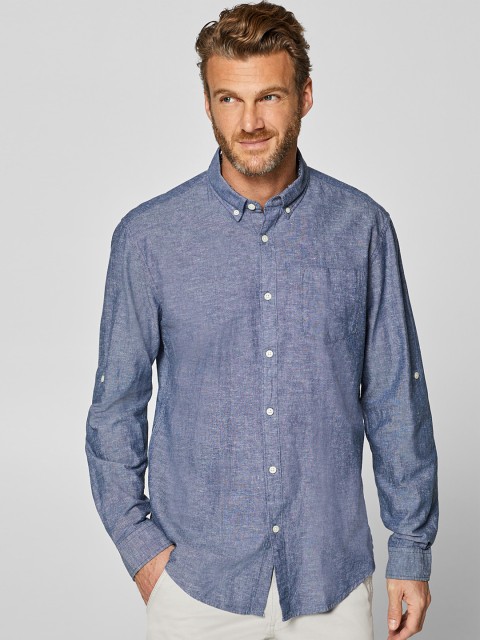

ESPRIT Men Blue Regular Fit Solid Casual Shirt
