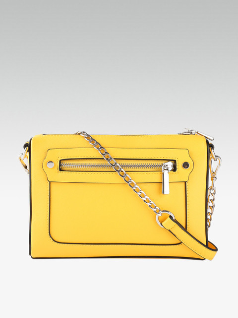 

DOROTHY PERKINS Yellow Solid Sling Bag