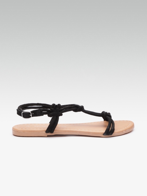 

DOROTHY PERKINS Women Black Solid Open Toe Flats
