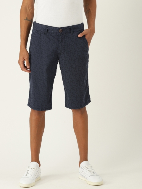 

ESPRIT Men Navy Blue Printed Slim Fit Regular Shorts